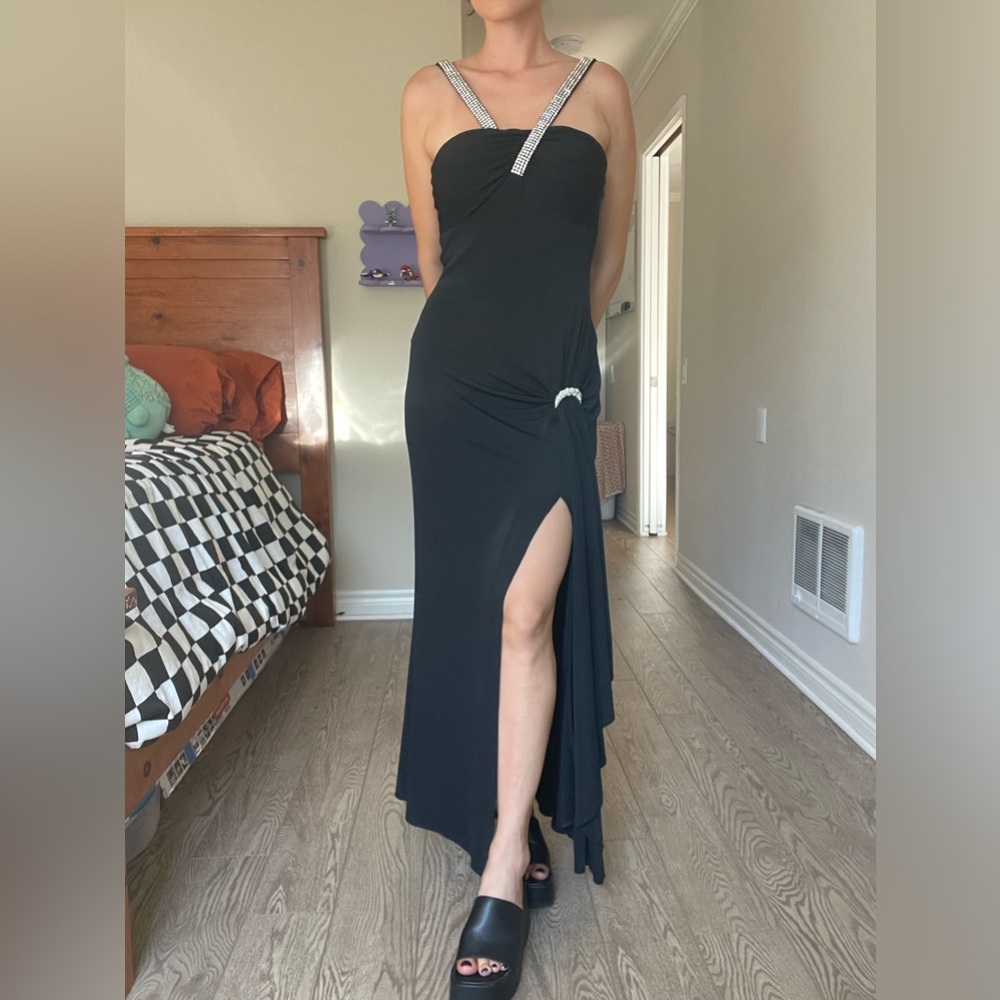 Vintage Janine London/Paris/New York black evening gown - size S